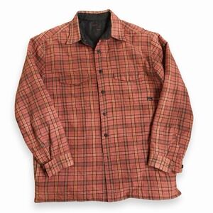 Piping hot FULLY REVERSIBLE Retro Quilted Flannel Button Down Shirt Men's L
